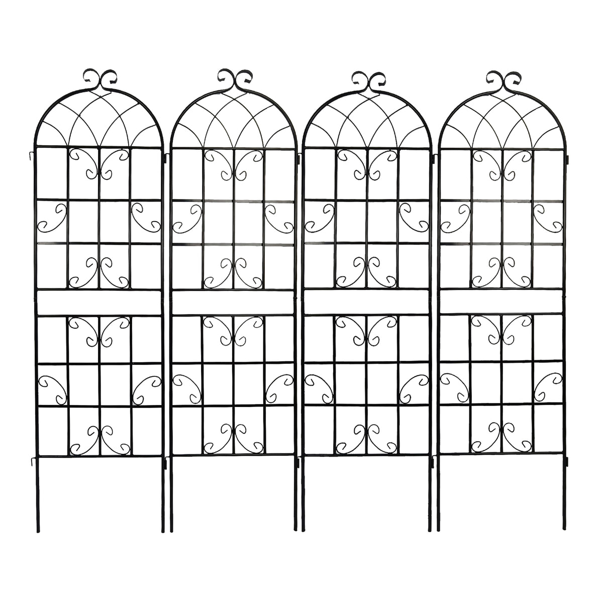 4 Pack Metal Garden Trellis 71' x 19.7' Rustproof Trellis for Climbing Plants Outdoor Flower Support Cream White