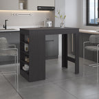 Greer Counter Table with 4 Storage Shelves, Compact Home Bar, Dinning Room or Kitchen Furniture, With Space-Saving Modern Design