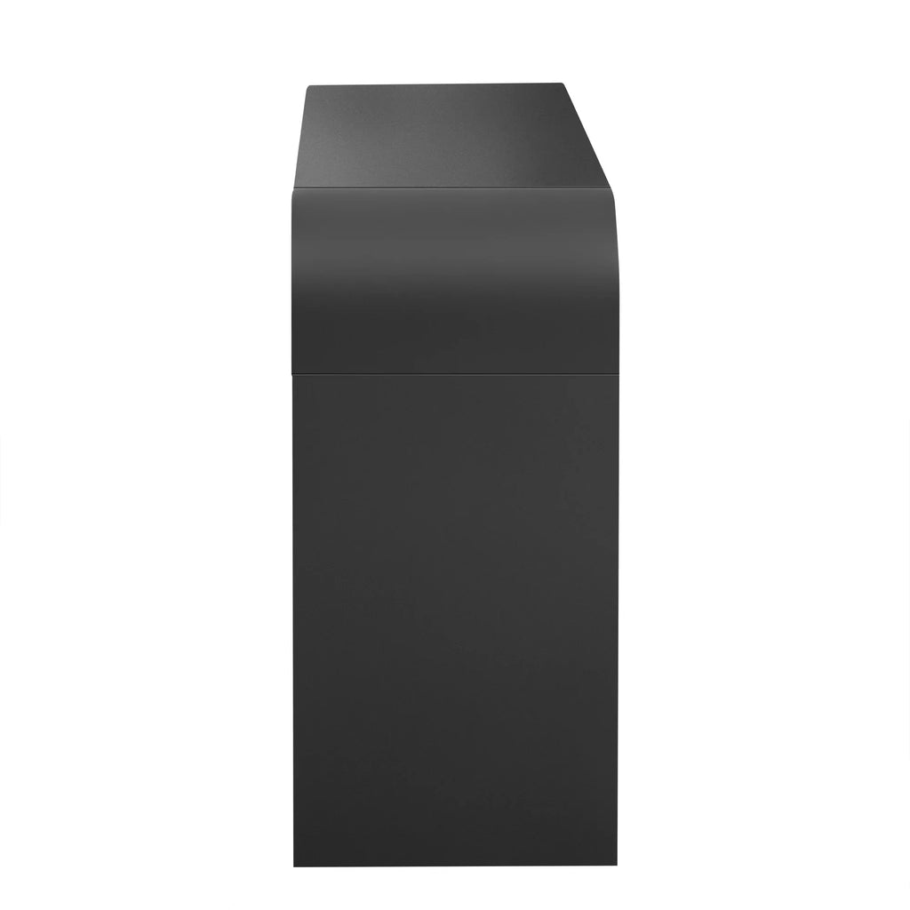 TREXM Modern Console Table with 2 Storage Drawers, Fluted Entryway Table with Rounded Silhouette for Hallway Living Room and Entryway (Black) - Eloy Royal