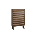 Walnut Wood Slim Flip-Top Shoe Cabinet, Mid-Century Modern Freestanding Entryway Storage with Dual Flip-Top Doors, 23.6-Inch Narrow Design