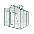 Gain Height Windproof Aluminum Greenhouse 6x6 FT Polycarbonate with Raised Base and Anchor, Durable Outdoor Walk-in Greenhouse for Backyard in All Seasons