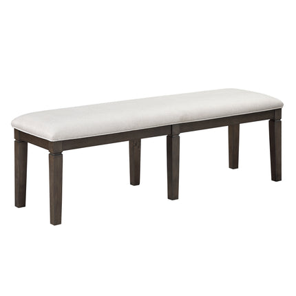 Classic Style Dark Espresso Finish Dining Bench 1pc Upholstery Seat Wooden Dining Room Furniture