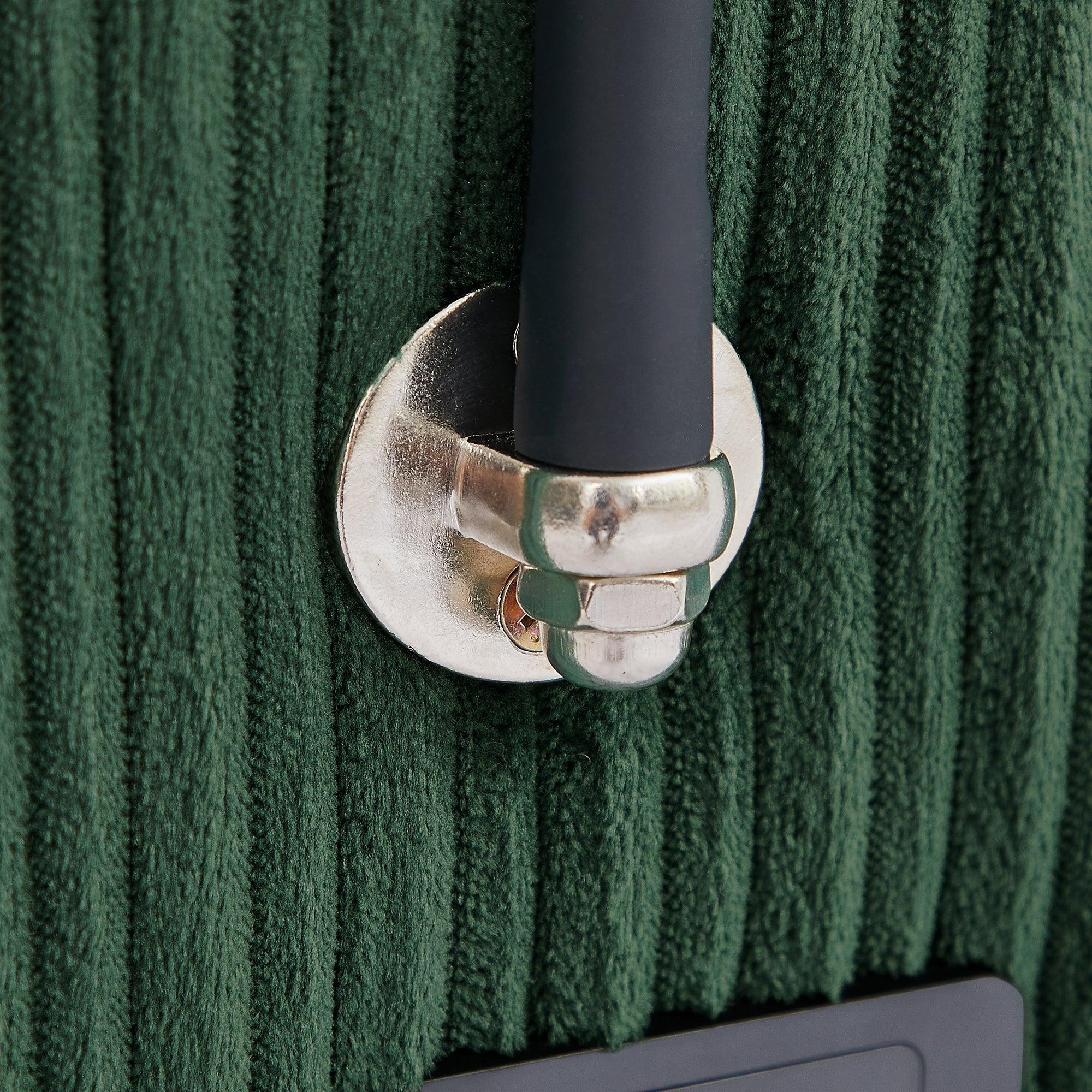 Modern Style Single Sofa Couch with Storage, USB Ports, Cup Holders, Green Corduroy - Eloy Royal