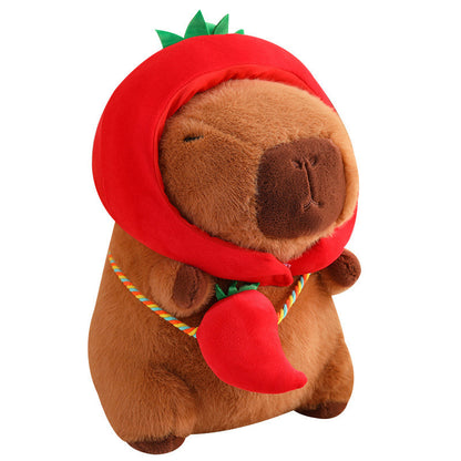 Vegetable Water Guinea Pig Doll Capabala Plush Doll Headgear Detachable