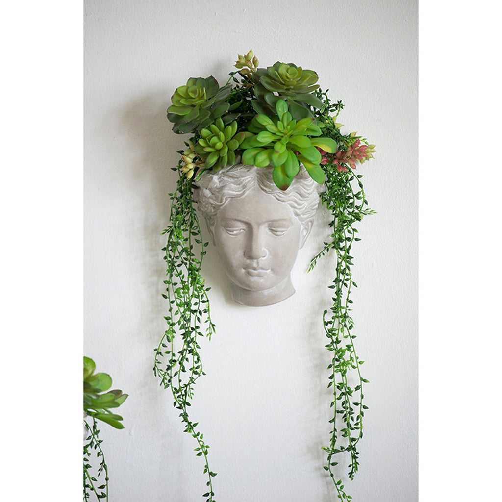 6.7x5.5x8.7' Visage Cement Wall Planter Wall Vase, Small
