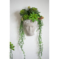 6.7x5.5x8.7' Visage Cement Wall Planter Wall Vase, Small