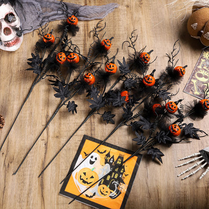 Halloween Decorations Black Horror Pumpkin Twig Cutting Bouquet