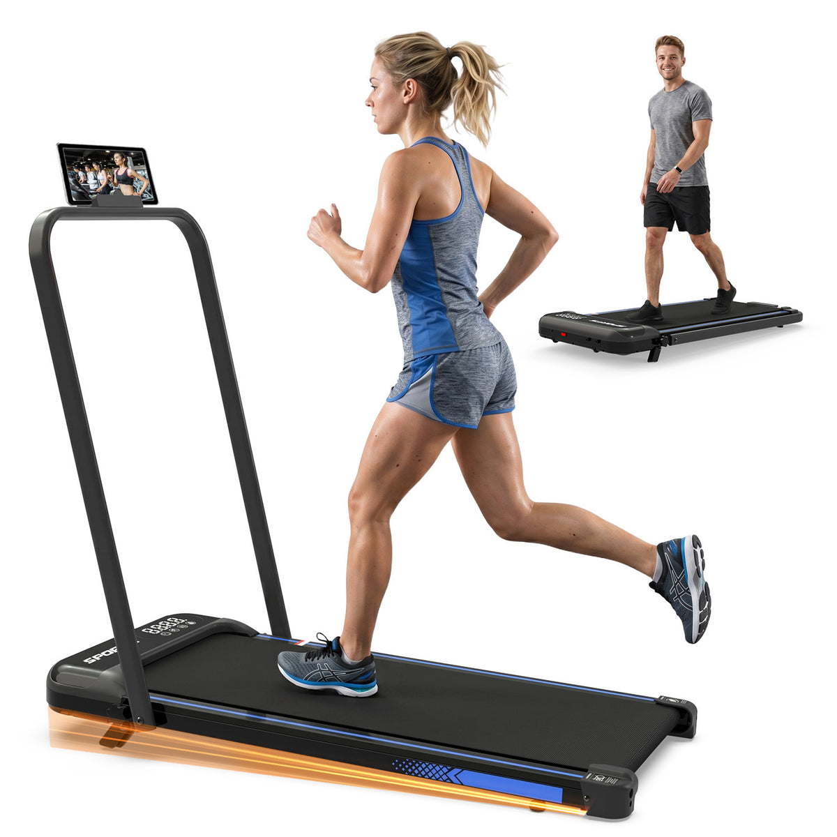 3 in 1 Under Desk Treadmill with Incline,Foldable Treadmills for Home, Walking Pad with Handle Bar for Walking and Jogging, with Remote Control & LED Display