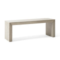 Acacia Wood Dining Bench, Light Gray Oak Finish, Farmhouse Style, 48x15x18 Inches