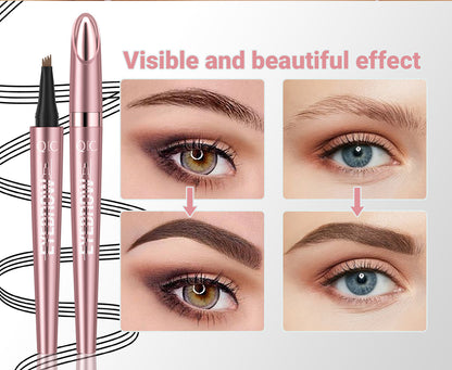 Waterproof And Smooth Not Smudge Four-fork Liquid Eyebrow Pencil