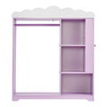Kids Dress Up Storage, with Jewelry Cabinet, Dress Up Closet with Mirror and Shelves, Princess Costumes Wardrobe Closet, Toddler Costume Organizer Armoire, for Bedroom, Kids Room, Girls, Purple