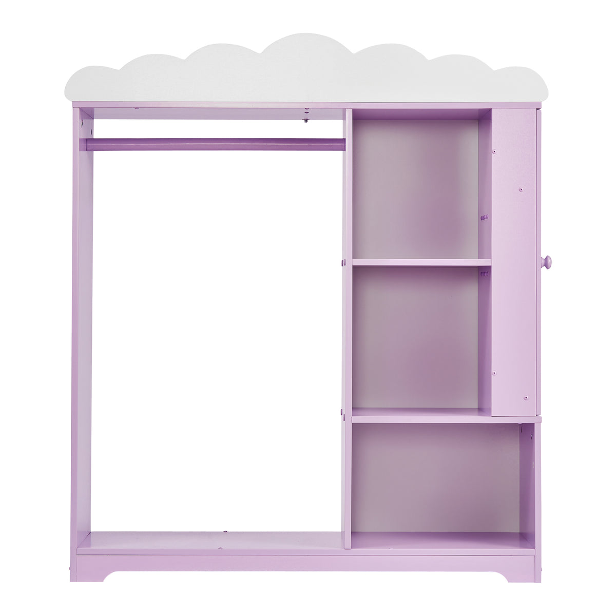 Kids Dress Up Storage, with Jewelry Cabinet, Dress Up Closet with Mirror and Shelves, Princess Costumes Wardrobe Closet, Toddler Costume Organizer Armoire, for Bedroom, Kids Room, Girls, Purple