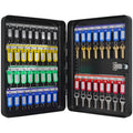 48-Key Cabinet, Key Safe with Combination & Key Lock, Digital Security Storage Box Steel Key Organizer with Adjustable Racks, 48 pcs Colorful Key Tags and A Record Card for School, Office, Hotel