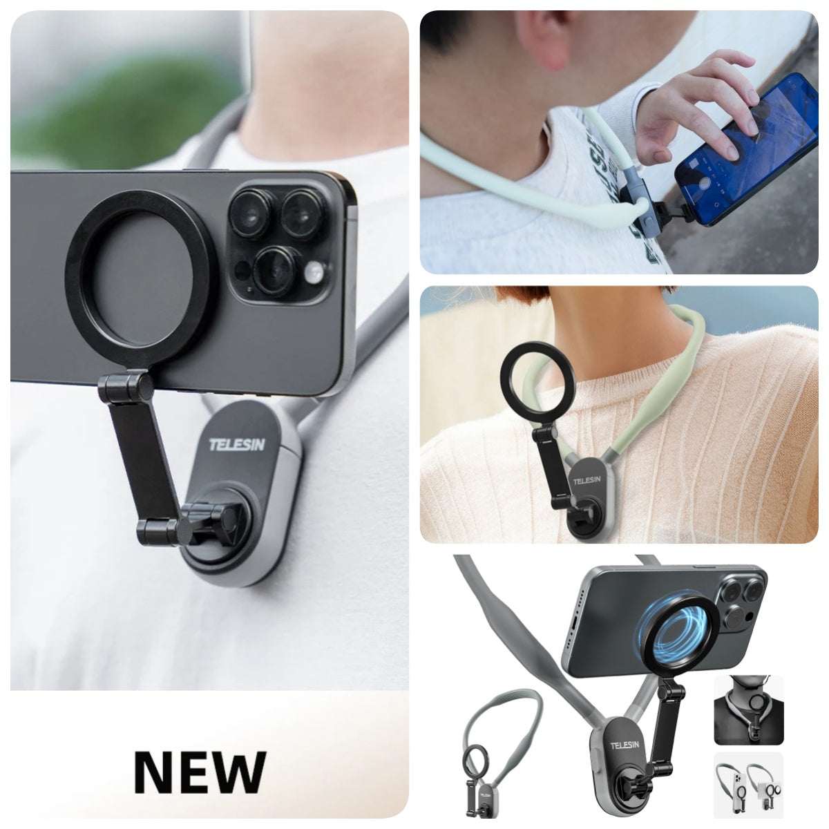 Silicone Phone Magnetic Neck Mount Quick Release Hold For Phone Magsafe Magnetic Suction Cell Phone Neck Hanging Bracket - Eloy Royal