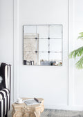 36x36' Traditional Decor Style Antique Glass Panel Mirror, Wall Mirror for Bathroom Entryway Console Lean Against Wall