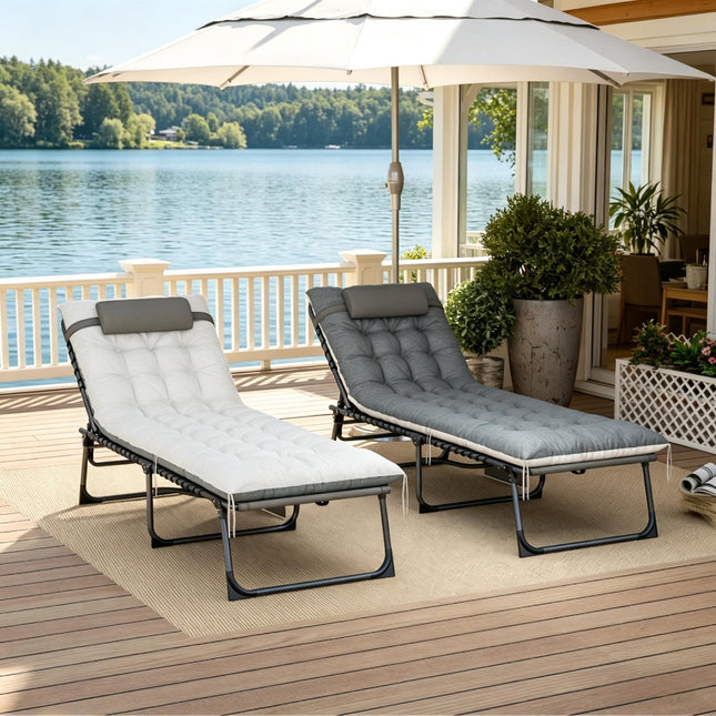 Set of 2 Adjustable Folding Pool Lounge Chair,Outdoor Chaise Lounge Chair Set of 2,Folding Lounge Chairs
