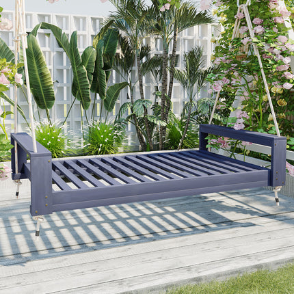 TOPMAX Twin Size Porch Swing Bed Seating Group with Patio Acacia Wood