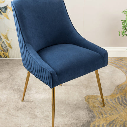 Velvet Dining Chair with Gold Legs, Modern Upholstered Accent Chair, Comfy Side Chair for Kitchen Living Room