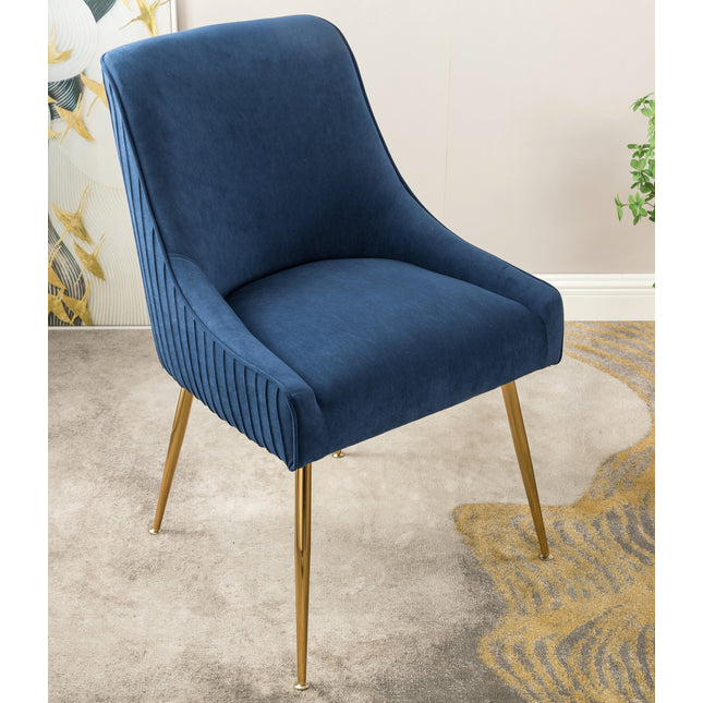 Velvet Dining Chair with Gold Legs, Modern Upholstered Accent Chair, Comfy Side Chair for Kitchen Living Room