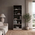 Dam Bookcase with 5 Open Shelves, Tall Storage Bookshelf for Home Decor, Wenge and Positano