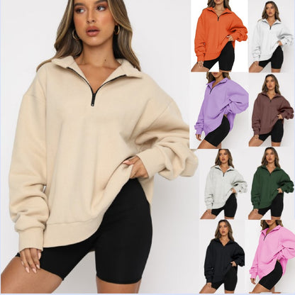 Casual Top Half Zipper Pullover