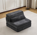 Compression Mahjong Sofa,Convertible Floor Sofa Bed,DIY Boneless Modular Sectional Sofa,No Assembly Required,Circle fleece fabric,Oversized Single Sofa with 1 Pillow,Dark Grey