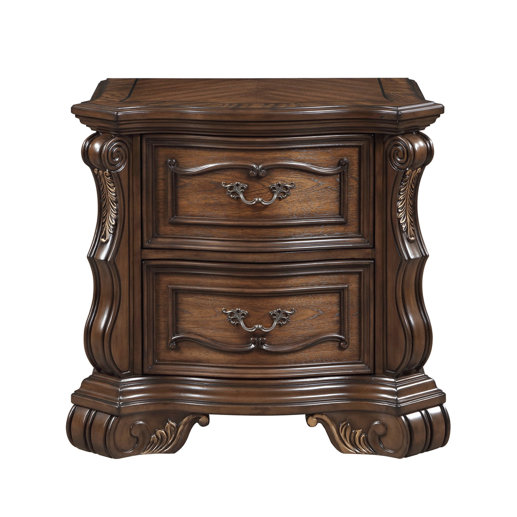 Nightstands Bedroom Engineered Wood Traditional Set of 2 Brown