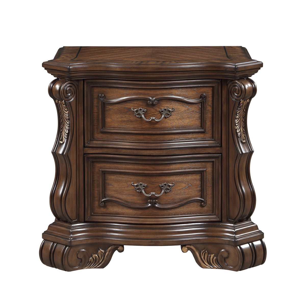 Nightstands Bedroom Engineered Wood Traditional Set of 2 Brown