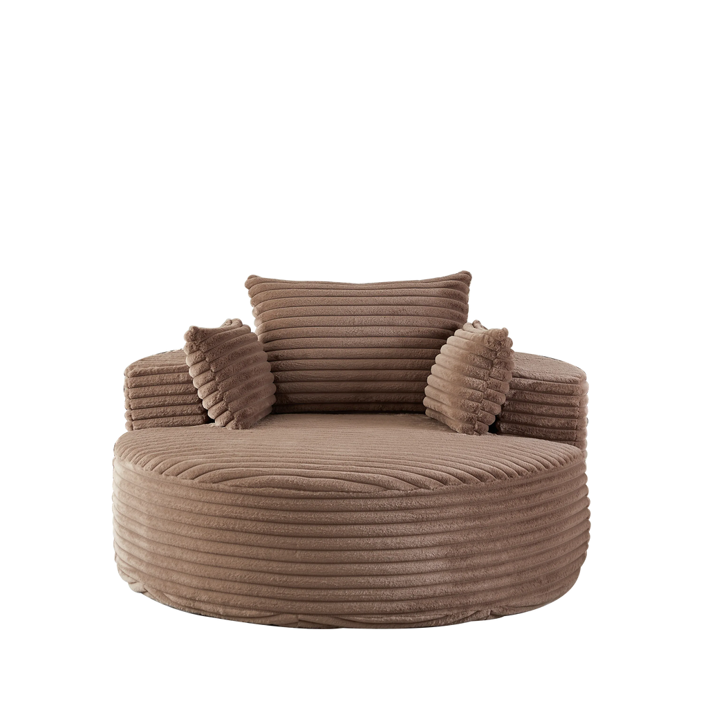 55'L Corduroy Sponge single sofa,No Assembly Required,Fluffy Modern Sleeper Chair for Living room, Bedroom, Lounge and Projection Room(Not a swivel chair.) - Eloy Royal