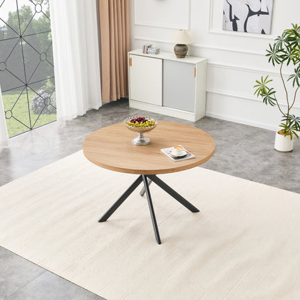 Round Foldable Dining Table for Small Spaces - MDF Material, Perfect for Dining Room, Tea Room & Cafe (Oak, 1Table)