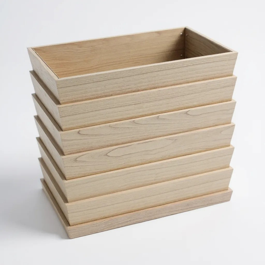 Rectanglar Ridge Box Planter Tall - Ash Brown
