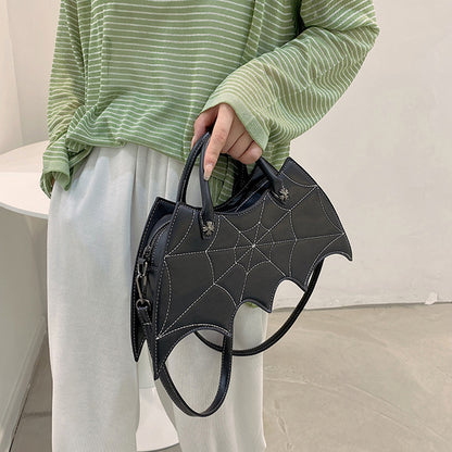 Halloween Spider Web Shape Shoulder Bags Personality Batgirl Tide Pu Handbags Fashoin Messenger Crossbody Bag