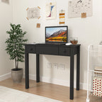 Makeup Vanity Desk with Mirror - 3-Level Adjustable LED Lighting, Flip-Top Storage 2 Drawers & 3 Removable Organizer Boxes, Multifunctional Compact Dressing Table for Bedroom, 15.75 Inch Width-Black - Eloy Royal