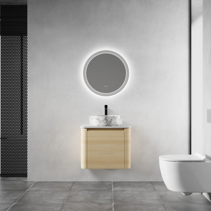 24 in in Wall-Mounted Bathroom Vanity With Ceramic Art Sink & 1-Soft-Close