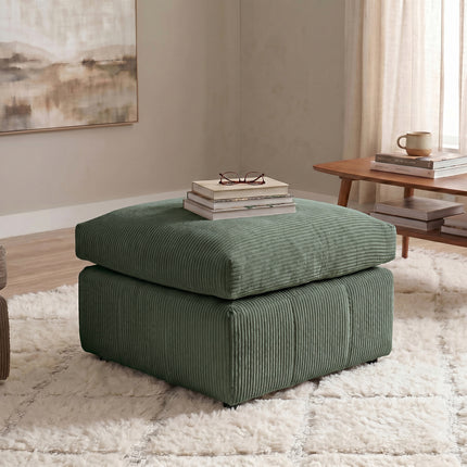 Square Corduroy Ottoman