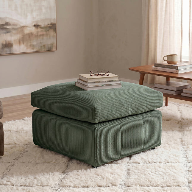 Square Corduroy Ottoman