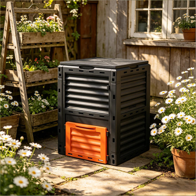 Fertile Soil Aerating Box,Outdoor Large Capacity Composter,Garden Compost Bin