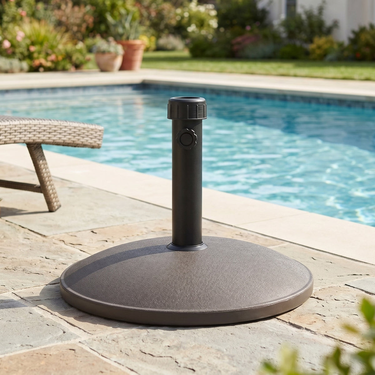 Ander Outdoor 35-pound Round Umbrella Base-Brown