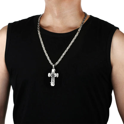 Fashion Jewelry Christian Trinity Latin Cross Necklace For Men Stainless Steel Three Layers Cross Pendants Necklaces Jewelry Gift