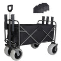 Fishing Cart with Rod Holders,Beach Wagon with Big Wheels for Sand 500lbs Capacity - All Terrain Steel Frame Utility Cart with 9' Pneumatic Tires,Strap with multiuse Bag,Black