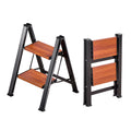 2 Step Ladder, Folding Step Stool with Wide Anti-Slip Pedal and Comfort Handgrip, Lightweight 330 lbs Capacity Portable Aluminum Plant Support, Multi-Use for Adults, Home Repairing, Cleaning