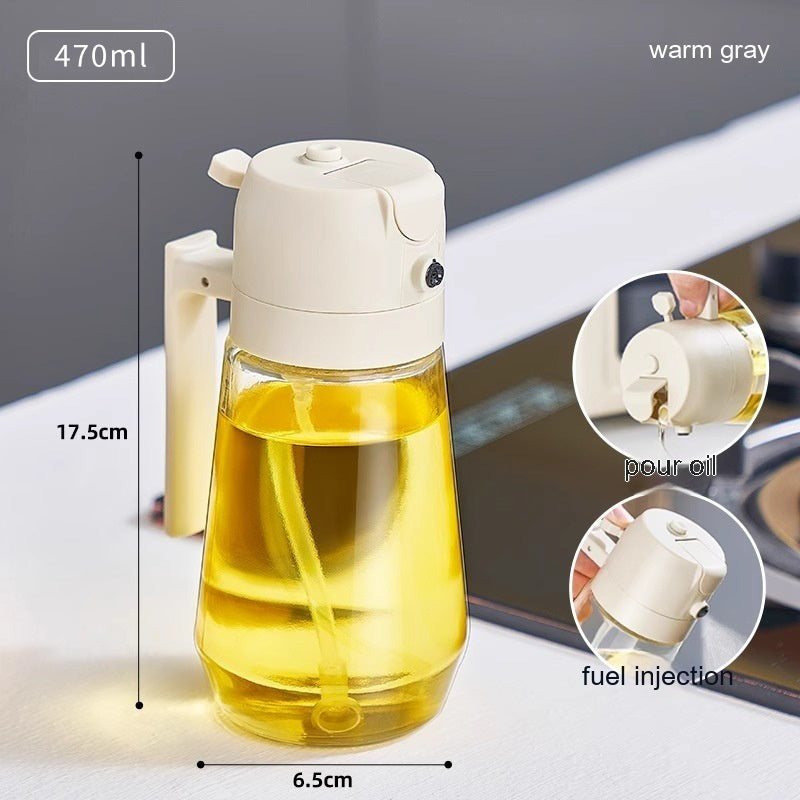 470ML Olive Oil Sprayer Dispenser For Cooking BBQ 2 In 1 Glass Oil Vinegar Soy Sauce Spray Kitchen Oil Bottle For Air Fryer - Eloy Royal