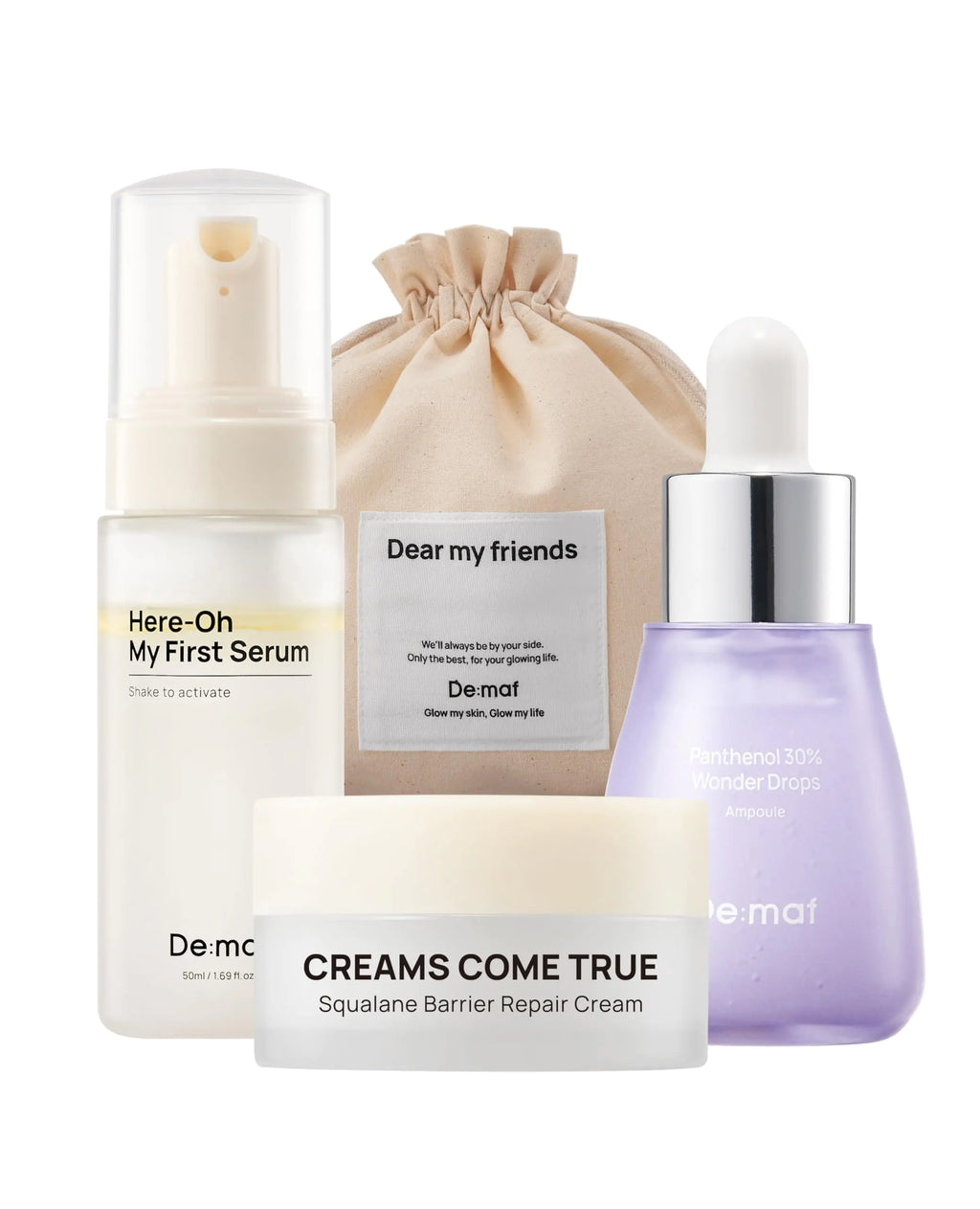 De:maf Welcome Kit Skincare Set 3 Essential Skincare Products with a Travel Pouch