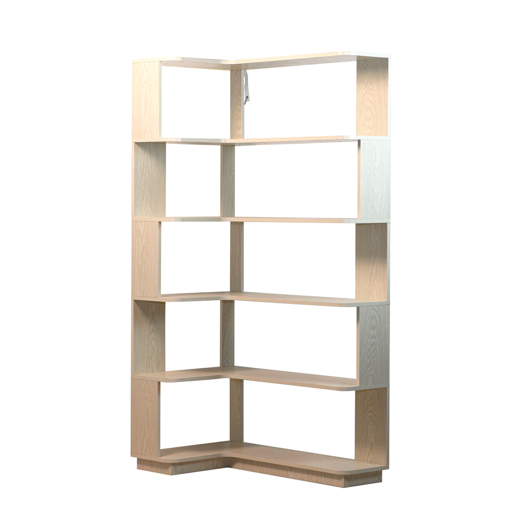 Angle Extended Corner Bookshelf, White