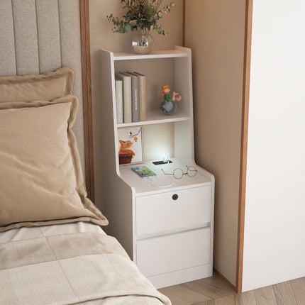 Nightstand with Charging Station with Smart Nightstand with Night Light