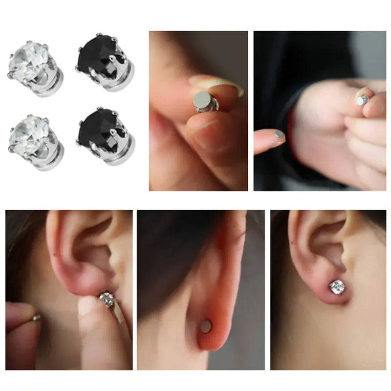 Unisex Crystal Stone Stud Earrings - Eloy Royal