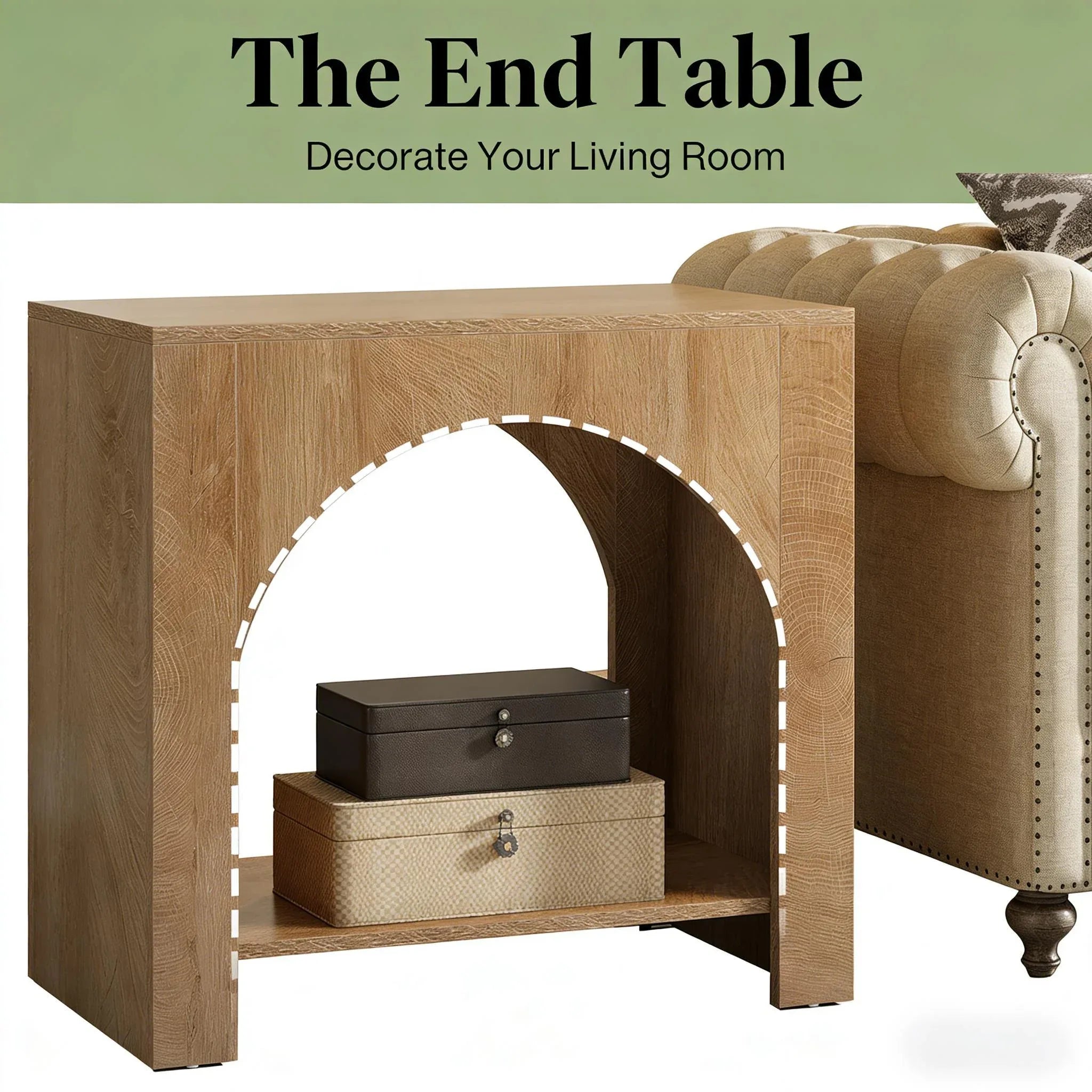 2 Tier Bedside Table,Classic End Table,Square Side Table - Eloy Royal