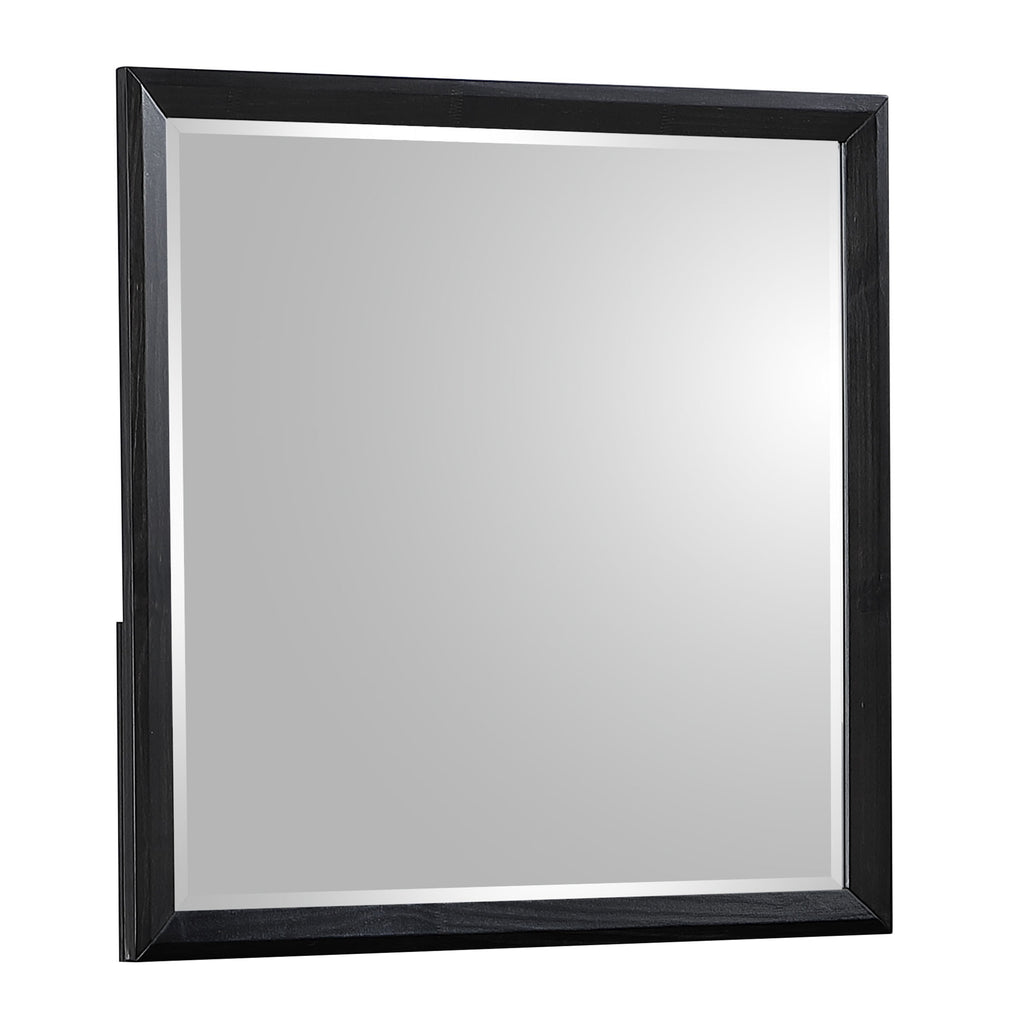 HOUSTON Modern Bedroom Mirror in Black Finish with Large Reflective Surface, Contemporary Rectangular Mirror for Dresser - Dresser not included