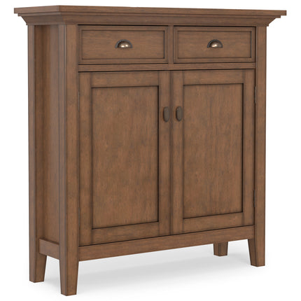 Redmond Rustic Natural Aged Brown 36 inch Solid Pine Entryway Cabinet with Adjustable Shelves and Drawers