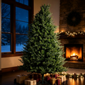 7 FT Realistic PE/PVC Hybrid Christmas Tree with Fresh Pine Scent, 51.96' Full Shape Artificial Xmas Tree with Metal Stand